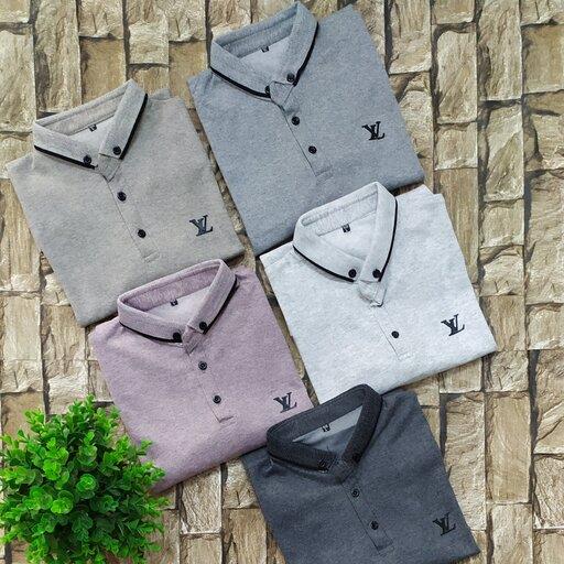 بلوز یقه دار آستین بلند مردانه شیک وجذاب از سایز L XL 2XL 3XL